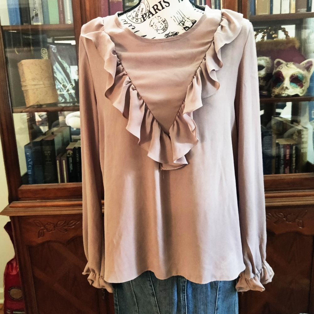 Sheer, Ruffled Blouse - Picture 2 of 3